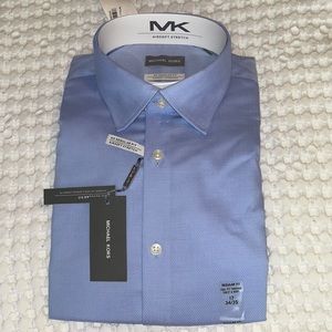 Brand New Michael Kors Men’s Powder Blue Dress Shirt 17 (34/35) Airsoft Stretch